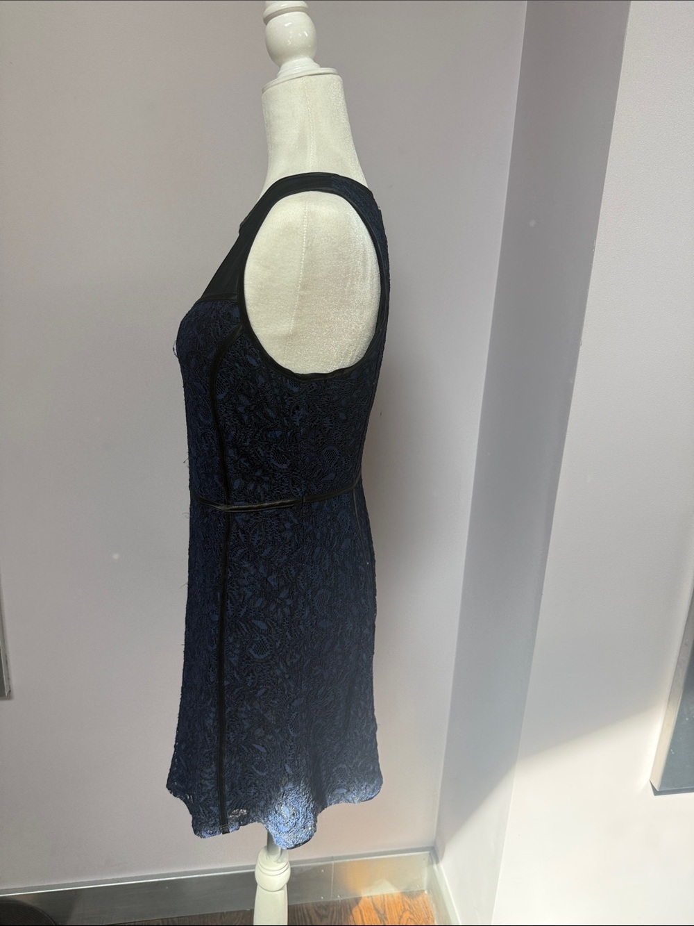 Forever 21 Blue and Black Lace Dress Fit and Flare Size L - Picture 2 of 8